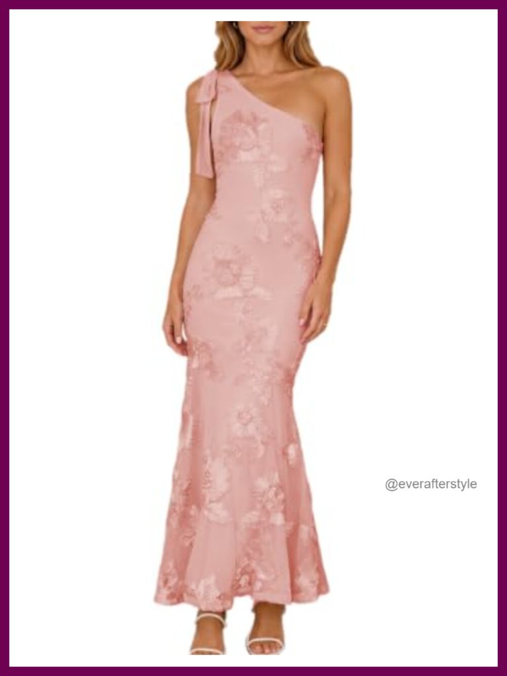 Womens Floral One Shoulder Bodycon Maxi Dress Mesh Wedding Guest